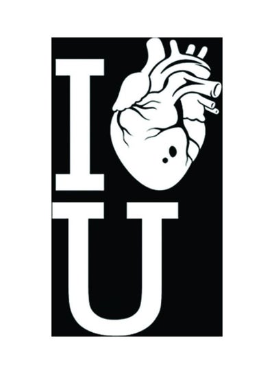 Buy E459 I Love U Car Sticker 15X15 cm Black/White in Egypt