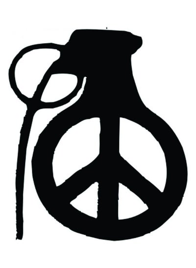 Buy Peace Bomb Printed Car Sticker 15X15 cm Black/White in Egypt