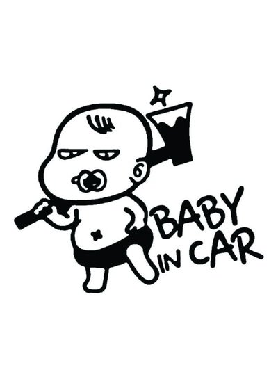 Buy E175 Baby In Car Shaped Car Sticker 15X15 cm Black/White in Egypt