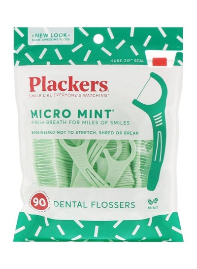 Buy Micro Mint Dental Flossers Mint 90 Count 90ml in UAE