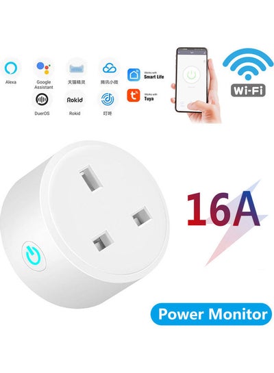 Buy Wifi Wireless Remote Control Smart Socket Plug white 5.8*3.3*5.6cm in Saudi Arabia