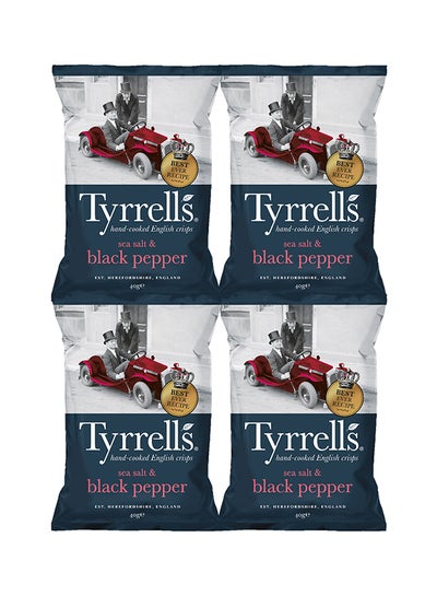 Buy Hand cooked English Crisps with Sea Salt And Black Pepper 40grams Pack of 4 in UAE