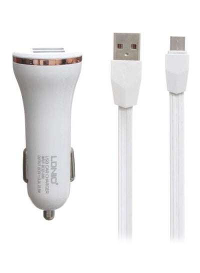 Buy Dual USB Car Charger White in Egypt