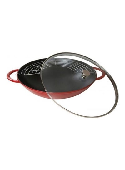 Buy Wok Set Cherry Red 37cm in UAE