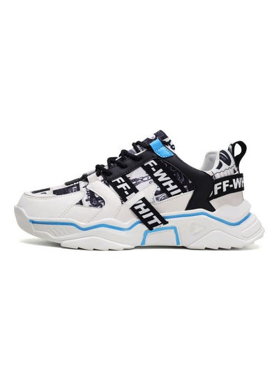 Buy Lace-Up Trainer Shoes Black/Blue/White in Saudi Arabia