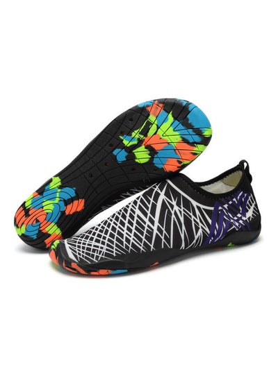 Buy Slip-On Beach Wading Shoes Black/White/Purple in Saudi Arabia