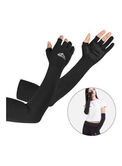 Buy Cooling Long Arm Sleeves with Ergonomic Fingers Men Women UV Sun Protection Cover L 17*2*12.5cm in Saudi Arabia