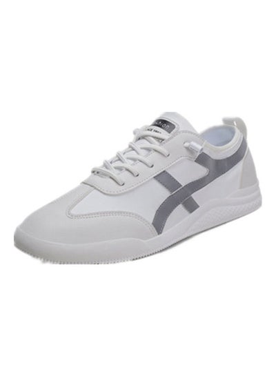 Buy Casual Round Toe Lace-Up Training Shoes White in UAE