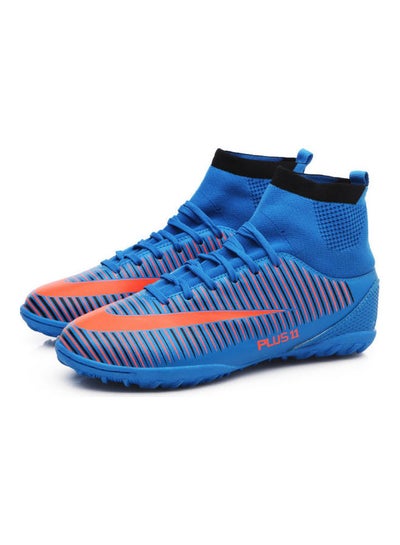 Buy High Top Football Trainers Blue/Orange in UAE