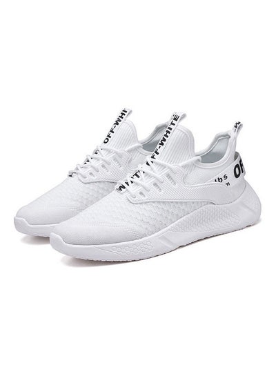 Buy Breathable Mesh Detail Training Shoes White in Saudi Arabia