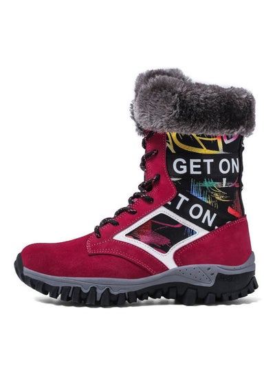 Buy Waterproof Effect Warm And Light Snow Boots Red/Black/White in UAE