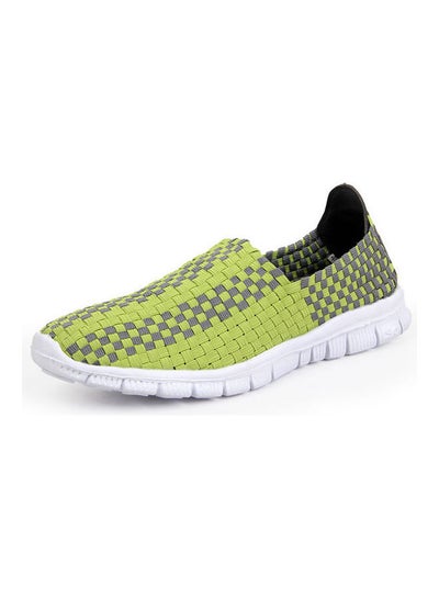 Buy Round Toe Slip-On Shoes Green in Saudi Arabia