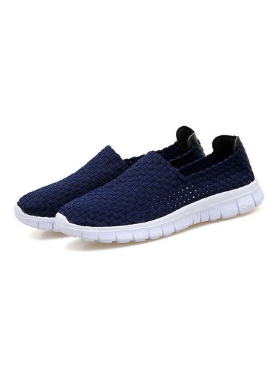 Buy Round Toe Slip-On Shoes Blue in Saudi Arabia