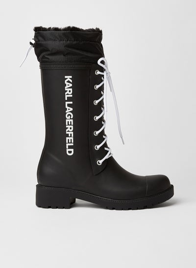 Pull Tab Cuff Frame Rain Boots Black price in UAE, Noon UAE