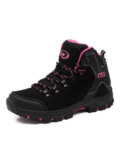 Buy High Top Wear Resistant Hiking Shoes Black in Saudi Arabia