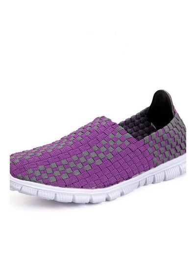 Buy Round Toe Slip-On Shoes Purple in Saudi Arabia