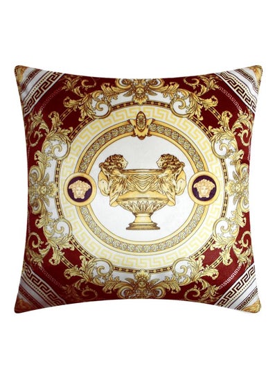 Buy Baroque Style Cushion Cover Red/Yellow/White 45x45cm in UAE