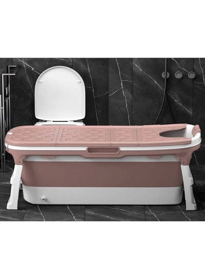 Buy Bathtub Cover Pink/White 135X215X62cm in Saudi Arabia