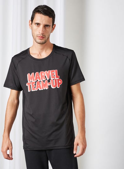 Buy Marvel team Up Print T-Shirt Black in Egypt