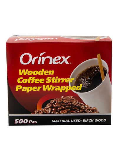 Buy Wooden Coffee Stirrer Paper Wrapped brown 500 pcs in Saudi Arabia