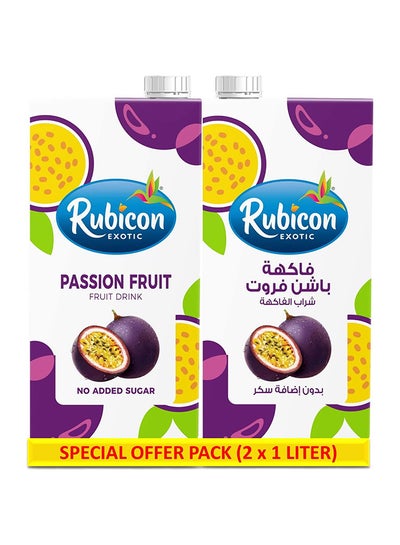 Buy Passion Fruit Drink No Added Sugar 1Liters Pack of 2 in UAE