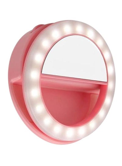 Buy Universal Selfie Ring Light Clip With Mirror Pink in UAE