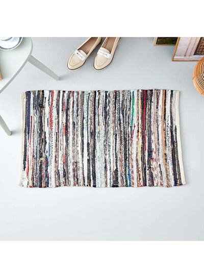 Buy Recycled Cotton Dhurrie Doormat Multicolour 50 x 80cm in UAE