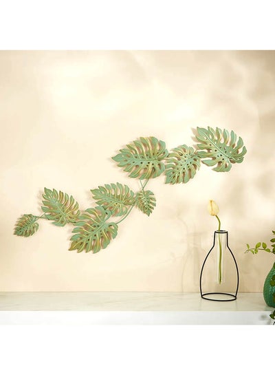 Buy Metal Fern Decorative Wall Art Green 69x24x1.5cm in UAE