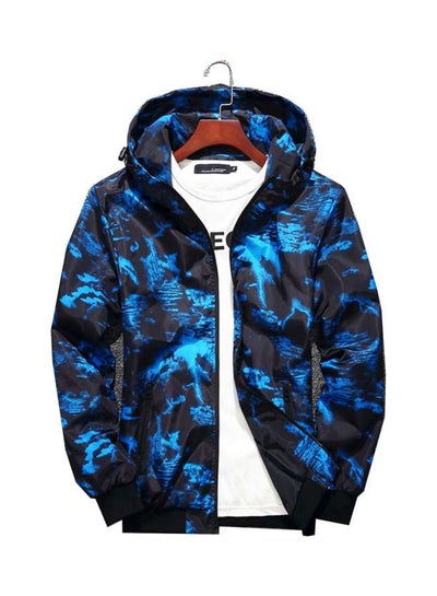 Buy Camouflage Printed Jacket Blue/Black in UAE