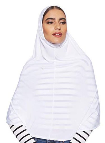 Buy Solid Stretchable Hijab White in Saudi Arabia