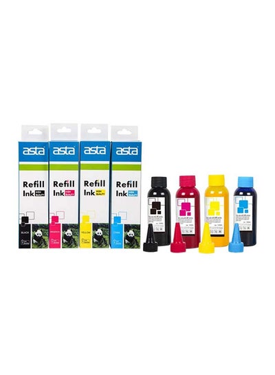 Buy 4-Piece Refill Ink Cartridge And Toner Multicolour in UAE