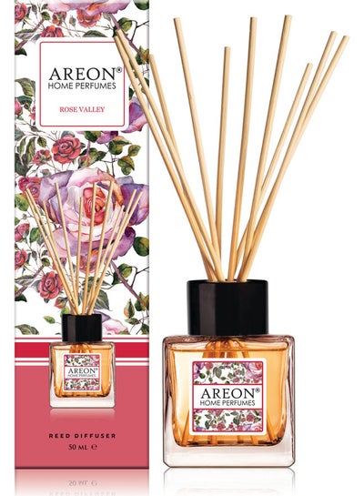 Buy Reed Diffuser With Incense Sticks Rose Valley Purple 50ml in UAE