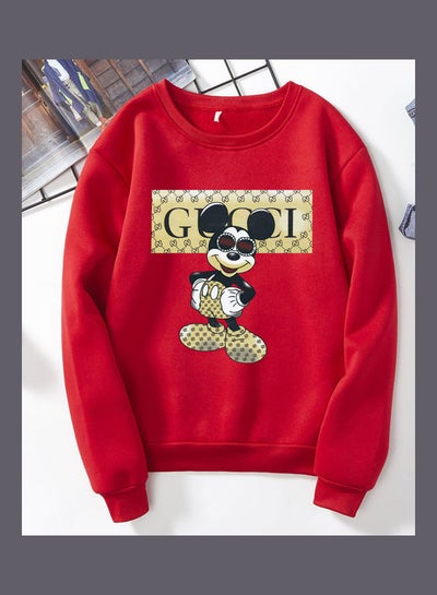 Buy Micky Mouse Loose Couple Wear Pullover Red in Saudi Arabia