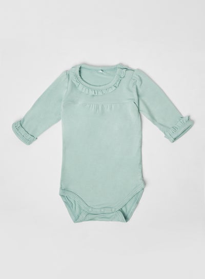 Buy Baby Ruffle Detail Onesie Blue Haze in UAE