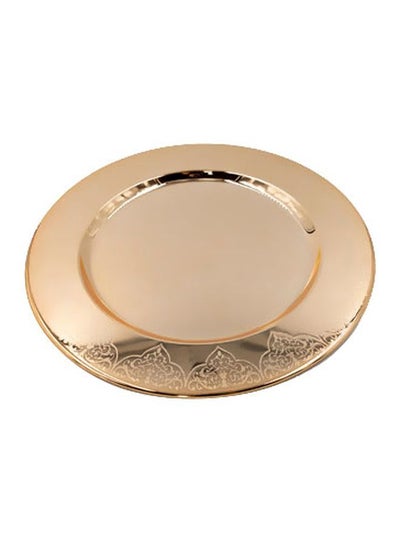 Buy Metal Platter Gold 30x30cm in Saudi Arabia