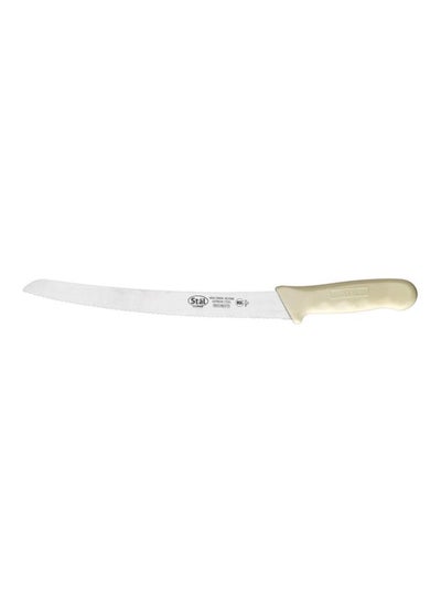 Buy Straight Serrated Bread Knife Silver/White 9.5inch in UAE