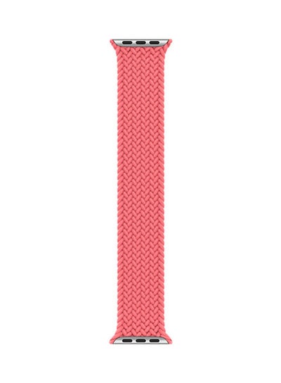 Buy Replacement Nylon Braided Apple Watch Band for 45/44/42 mm Medium Pink in Saudi Arabia