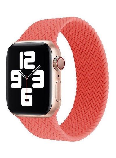 Buy Silicon Braided Replacement Strap For Apple Watch Series 7/6/SE/5/4 41/40/38 mm Medium Pink in Saudi Arabia