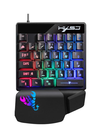 Buy V400 One-handed Game Wired Keyboard Streaming Colour Rgb Light Ergonomic Hand Rest in UAE