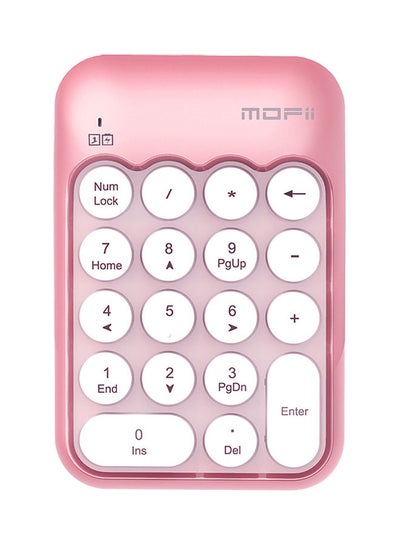 Buy Mofii X910 2.4g Wireless Numeric Keyboard Portable 18 Keys Financial Accounting Office White & Pink in Saudi Arabia