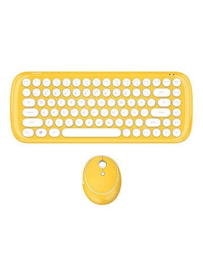 Buy Mofii CANDY Combo Wireless 2.4G Pure Color 84 Key Mini Keyboard Mouse Set With Circular Punk Key Caps Yellow Yellow in UAE