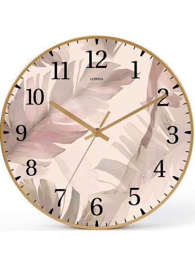 Buy Fathr  Battery Operated Decorative Wall Clock Gold 30x30cm in Saudi Arabia