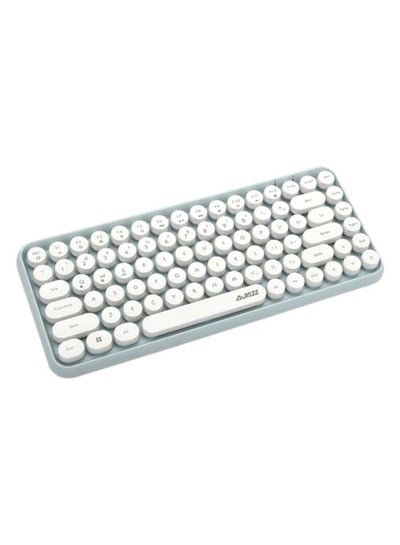 Buy Wireless Bluetooth keyboard, Cute Mini 84-key Compact Keyboard, 2.4GHz wireless connect, Typewriter ABS Retro Round Key Caps, Matte Panel, Ergonomic Design for PC Computer Laptops Green in Saudi Arabia