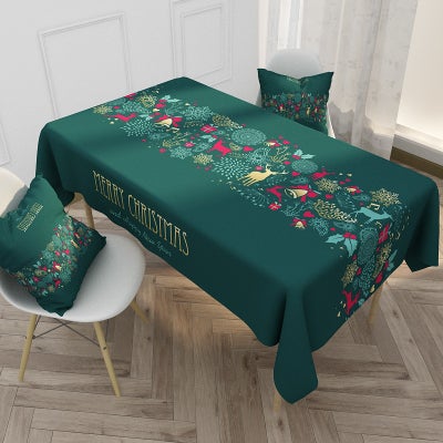 Buy 1-Piece Waterproof And Anti-Fouling Modern Home Printed Table Cloth Green 40x70cm in Saudi Arabia