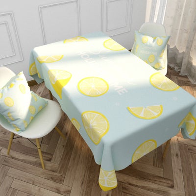 Buy 1-Piece Flower Letter Printed Cotton And Linen Table Cloth Multicolour 70x70cm in UAE