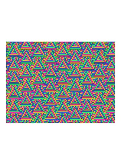 اشتري Triangles Printed Self-Adhesive Wall Sticker Blue/Pink/Green 60x45cm في مصر