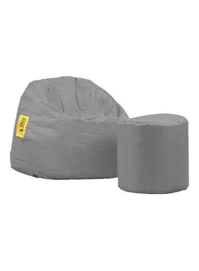 Buy 2-Piece Medium Waterproof Bean Bag And Buff Waterproof Bean Bag Set grey 80x60x80cm in UAE