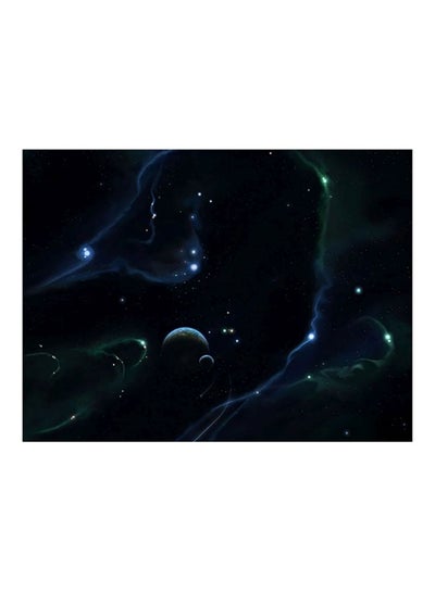 Buy Starry Sky Printed Self Adhesive Wall Sticker Black/Green/Blue 80x60cm in Egypt