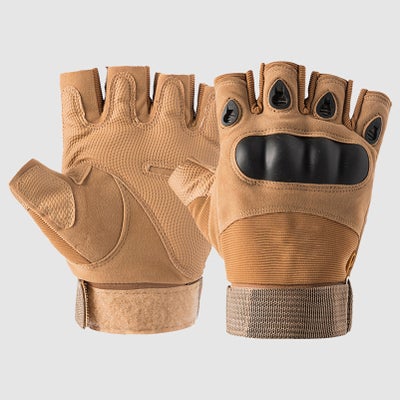 اشتري Hard Knuckle Anti-Slip Adjustable Half Finger Sports Gloves 17سم في الامارات