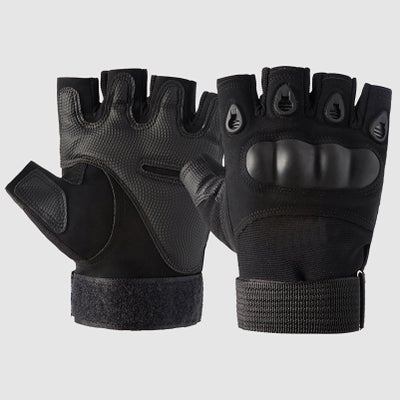 اشتري Hard Knuckle Anti-Slip Adjustable Half Finger Sports Gloves 17سم في الامارات